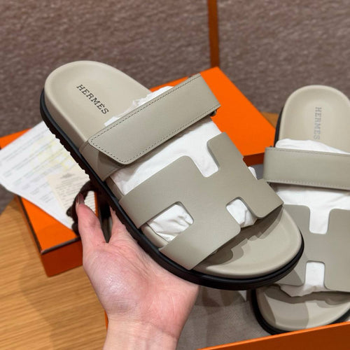 Hermes Chypre Sandals Beige Espuisse Swift - Detail