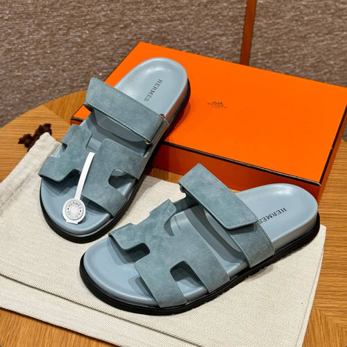 Hermes Chypre Sandals Baby Blue - Front